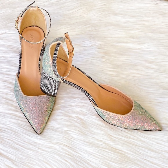 J Crew pointy sparkly beaded block heel sandals - Picture 4 of 8